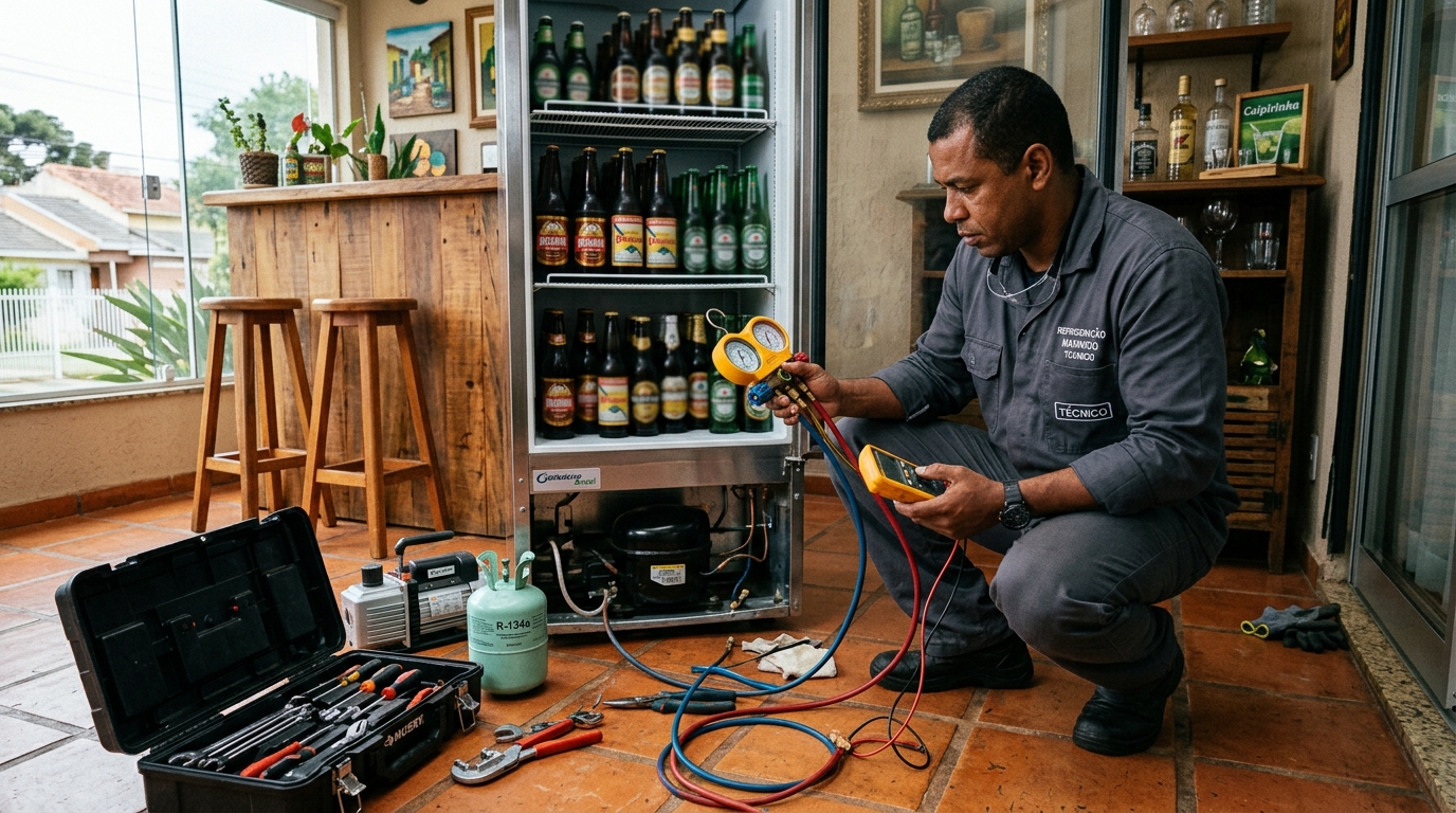 Técnico de conserto de cervejeira em residência em Indaiatuba‑SP